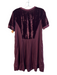 Maeve Size Medium Burgandy Viscose Blend round split neck Short Sleeve Dress Burgandy / Medium