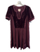 Maeve Size Medium Burgandy Viscose Blend round split neck Short Sleeve Dress Burgandy / Medium