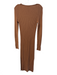 House of Harlow 1960 Size Small Light Brown Viscose Blend Ribbed Knit Dress Light Brown / Small