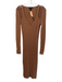 House of Harlow 1960 Size Small Light Brown Viscose Blend Ribbed Knit Dress Light Brown / Small
