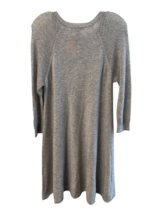 Autumn Cashmere Size Large Light Gray Cashmere Long Sleeve Mesh Sleeves Dress Light Gray / Large