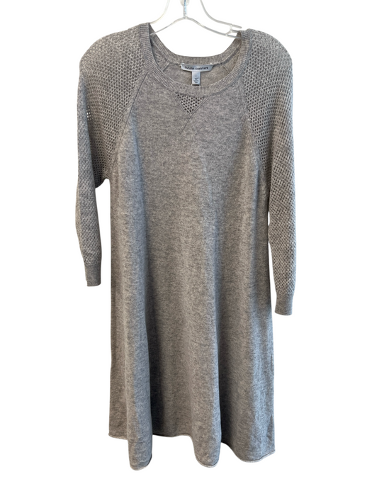 Autumn Cashmere Size Large Light Gray Cashmere Long Sleeve Mesh Sleeves Dress Light Gray / Large