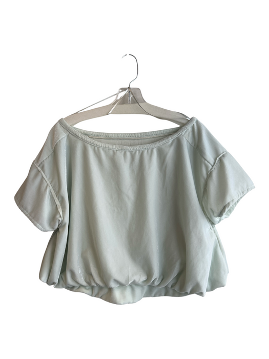 We The Free Size Small Mint Polyester Short Sleeve Wide Neck Bubble Hem Top Mint / Small