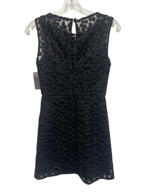 Milly Size 0 Black Polyester Embroidered Overaly Sleeveless Mini Dress Black / 0