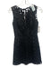 Milly Size 0 Black Polyester Embroidered Overaly Sleeveless Mini Dress Black / 0