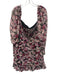 ASTR Size L Pink, Beige, Black Polyester Floral Ruched Mini Dress Pink, Beige, Black / L