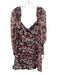 ASTR Size L Pink, Beige, Black Polyester Floral Ruched Mini Dress Pink, Beige, Black / L