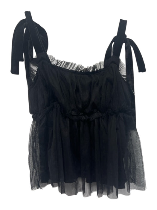 Sundays in Brooklyn Size S Black Polyester Velvet Tulle Tie Straps Top Black / S