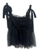 Sundays in Brooklyn Size S Black Polyester Velvet Tulle Tie Straps Top Black / S