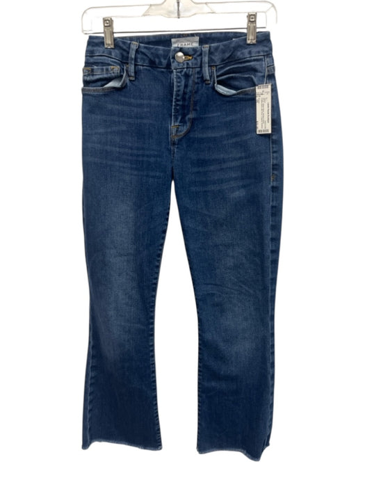 Frame Size 25 Medium Wash Cotton Blend Mid Rise Cropped Bootcut Jeans Medium Wash / 25
