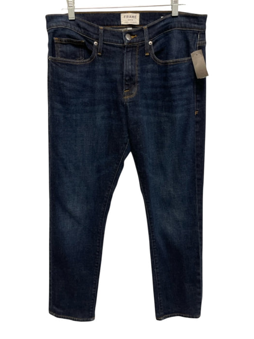Frame Size 34 Dark Wash Cotton Solid Jean Men's Pants Dark Wash / 34