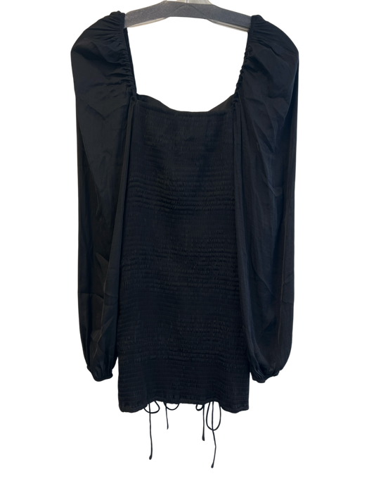 Mable Size L Black Missing Fabric Tag Smocked Off Shoulder Mini Dress Black / L