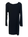 Ten Aritzia Size L Black Tencel Modal Faux Wrap Long Sleeve Above Knee Dress Black / L