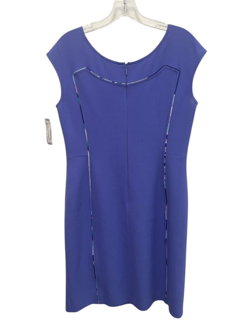 Emilio Pucci Size 12 / L Purple & Multi Viscose & Silk Sleeveless Piping Dress Purple & Multi / 12 / L