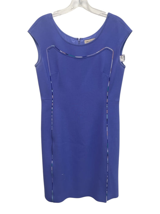 Emilio Pucci Size 12 / L Purple & Multi Viscose & Silk Sleeveless Piping Dress Purple & Multi / 12 / L
