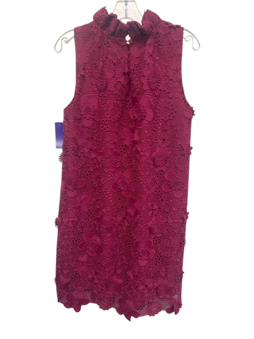 Abbey Glass Size L Magenta Pink Polyester Lace Overlay flower applique Dress Magenta Pink / L
