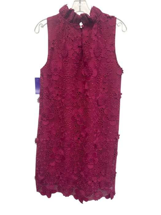 Abbey Glass Size L Magenta Pink Polyester Lace Overlay flower applique Dress Magenta Pink / L