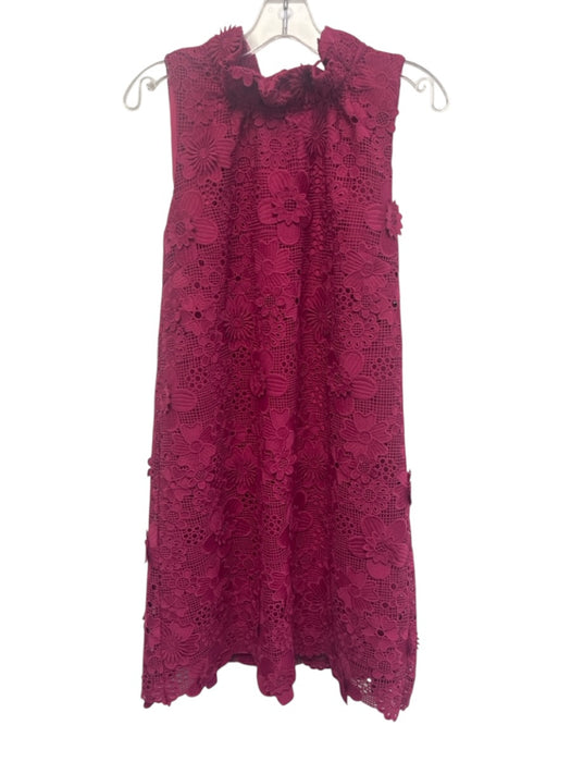 Abbey Glass Size L Magenta Pink Polyester Lace Overlay flower applique Dress Magenta Pink / L