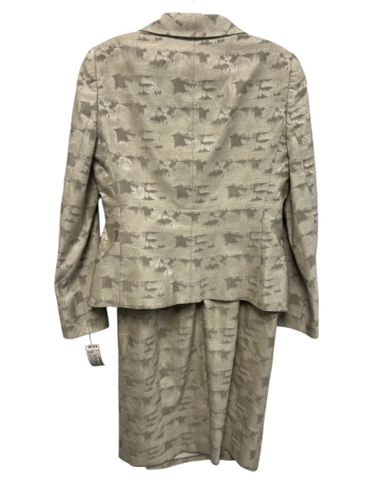 Armani Collezioni Size 8 Gray & Beige Polyester Blend Abstract Blazer Dress Set Gray & Beige / 8