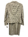 Armani Collezioni Size 8 Gray & Beige Polyester Blend Abstract Blazer Dress Set Gray & Beige / 8