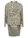 Armani Collezioni Size 8 Gray & Beige Polyester Blend Abstract Blazer Dress Set Gray & Beige / 8