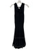 Misa Size S Black Rayon V Neck Sleeveless Elastic Waist Metal Accent Dress Black / S