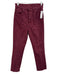 Mother Size 25 Maroon Red Cotton Button Close Straight Raw Hem 5 Pocket Jeans Maroon Red / 25