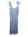 Lost + Wander Size S Blue & White Rayon Floral Tie Shoulder Smocked Bodice Dress Blue & White / S