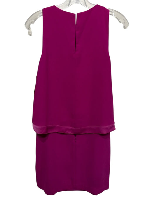 Trina Turk Size 2 Magenta Polyester Sleeveless Keyhole Back Layered Detail Dress Magenta / 2