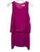 Trina Turk Size 2 Magenta Polyester Sleeveless Keyhole Back Layered Detail Dress Magenta / 2