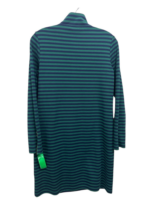 Sail To Sable Size S Navy & Teal Rayon Blend Horizontal Stripes Dress Navy & Teal / S