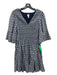 La Vie Rebecca Taylor Size M Blue, White & Green Cotton Blend V Neck Dress Blue, White & Green / M