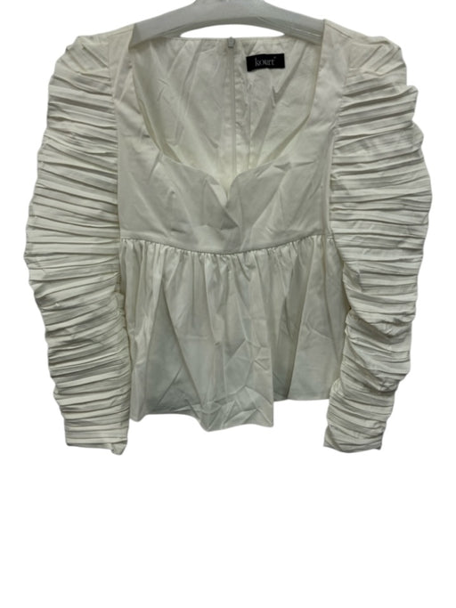 Kourt Size M White Polyester Accordian Pleats Sweetheart Neckline Zip Back Top White / M