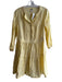 Magaschoni Size S Yellow Linen stand collar 1/2 Button Pintucks Dress Yellow / S