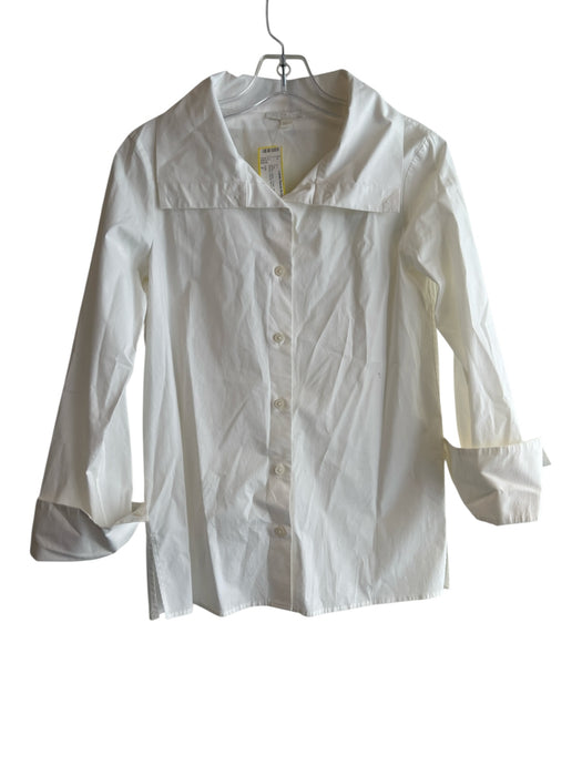 COS Size 2 White Cotton Collar Button Down Long Sleeve Top White / 2