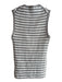 Theory Size P Cream & Gray Cotton Blend Round Neck Sleeveless Rib Knit Top Cream & Gray / P