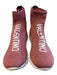 Valentino Shoe Size 7.5 Pink Textile Metallic Thread Logo Sock Sneaker Shoes Pink / 7.5