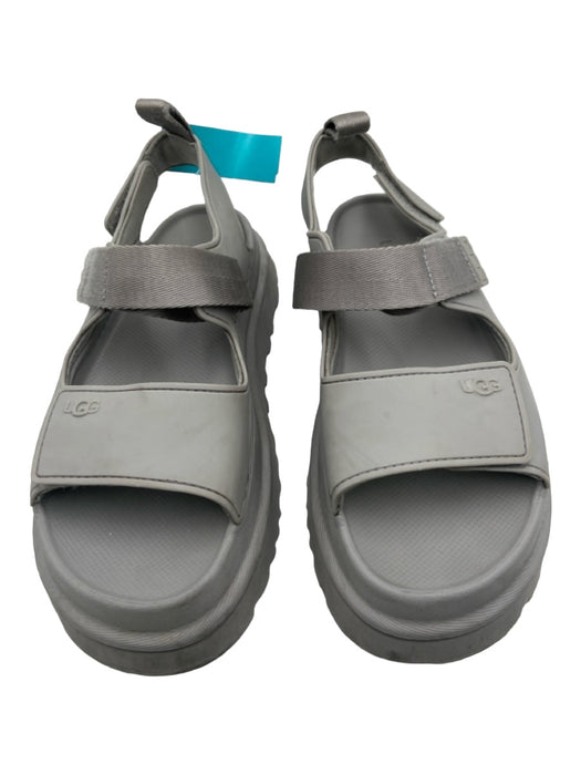 Ugg Shoe Size 8 Gray Rubber open toe Velcro Platform Sandals Gray / 8