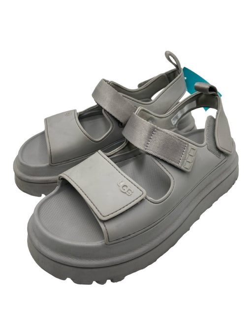 Ugg Shoe Size 8 Gray Rubber open toe Velcro Platform Sandals Gray / 8