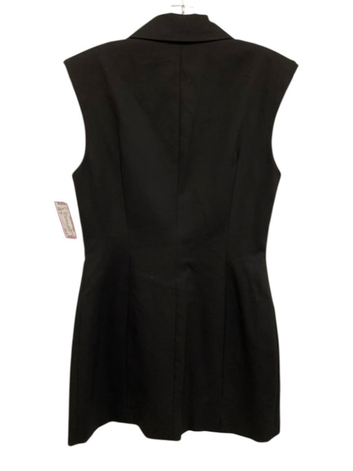 MNG Size 6 Black Polyester Lapel Button Down Shift Dress Black / 6