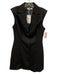 MNG Size 6 Black Polyester Lapel Button Down Shift Dress Black / 6