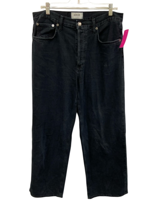 Agolde Size 29 Washed Black Cotton High Rise Button Fly Straight Leg Jeans Washed Black / 29