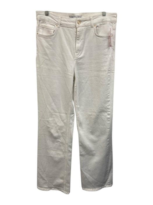 Zara Size 8 Ivory White Cotton Blend Mid Rise Straight Leg Jeans Ivory White / 8