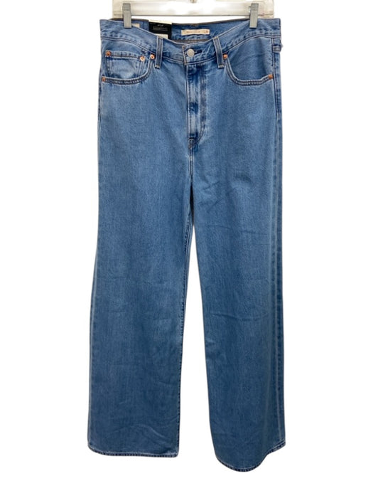Levi's Size 30 Medium Wash Cotton High Rise Zip Fly Wide Leg Jeans Medium Wash / 30