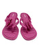 Melissa Shoe Size 10 Pink Rubber 3D floral applique Thong Kitten Heel Sandals Pink / 10