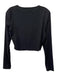 Reformation Size L Black Tencel Blend Wide Neck Long Sleeve Cut Out Top Black / L