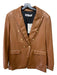 Zara Size L Brown Polyester Blazer Gold Buttons Shoulder Pads Jacket Brown / L