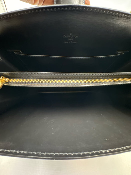 Louis Vuitton Black Leather Epi Gold Hardware Crossbody Bag