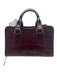 Marc Jacobs Maroon Leather Hand & Shoulder Bag Zip Close Croc Embossed Bag Maroon