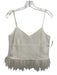 5a7 Cinq a Sept Size M Cream White Triacetate & Polyester Ostrich Feathers Top Cream White / M